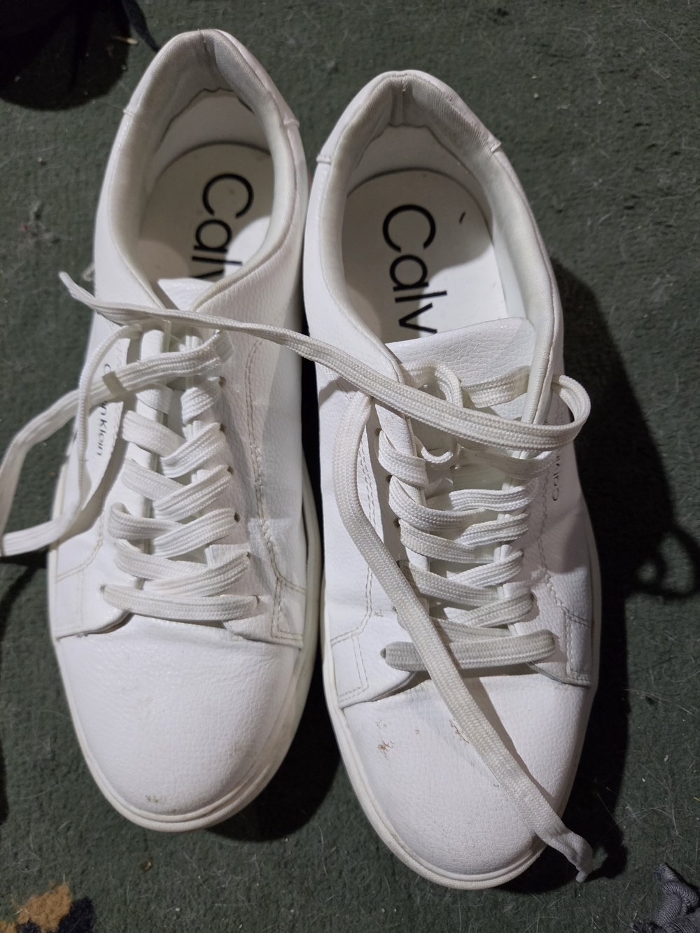 Calvin Klein Men’s White Low-Top Lace-Up Sneakers